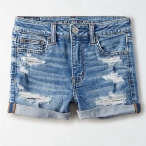 AE NE(X)T LEVEL HIGH WAISTED DENIM SHORTS